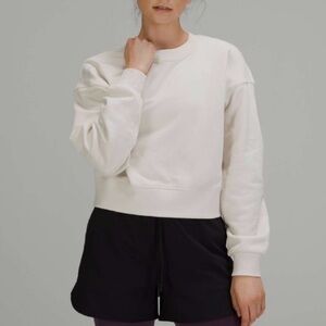 Lululemon Softstreme Perfectly Oversized Cropped Crew White Opal 14